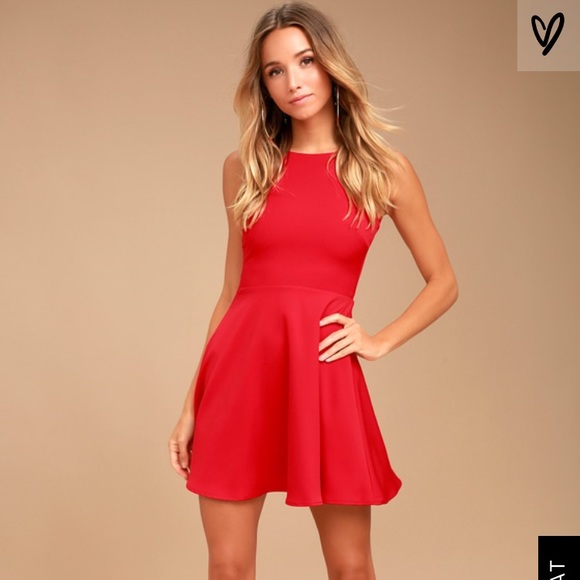 Lulus Dresses & Skirts - Just Us Red Skater Dress - Lulu’s
